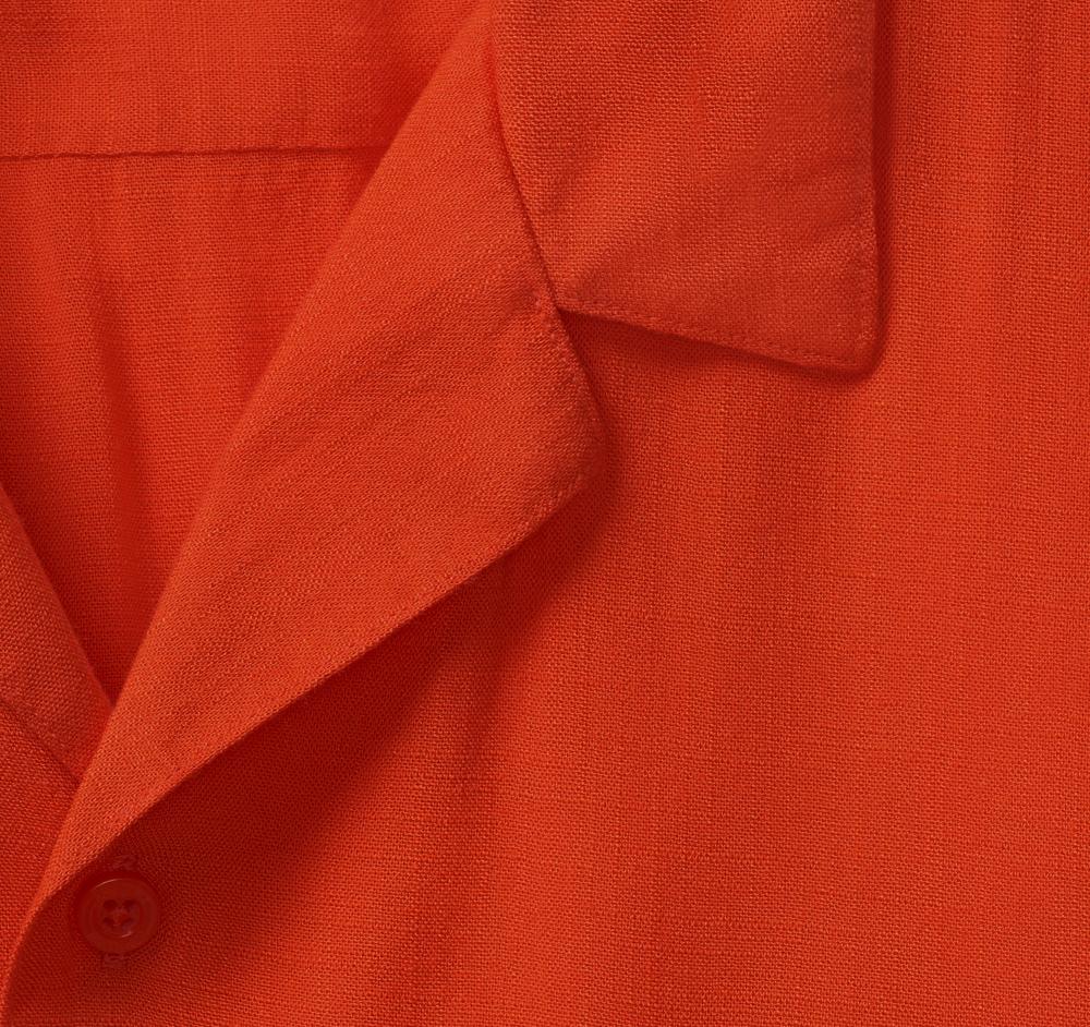 Johnston & Murphy Short-Sleeve Camp Shirt Coral Solid