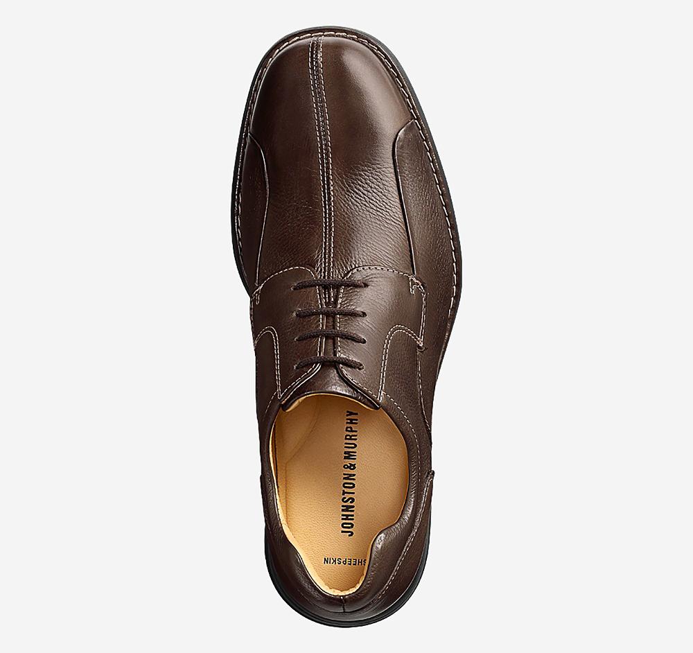 Johnston & Murphy Shuler Bicycle Dark Brown Tumbled Calf