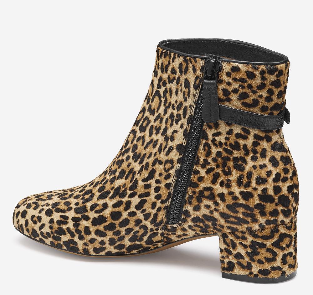 Johnston & Murphy Sienna Belted Bootie Leopard Haircalf
