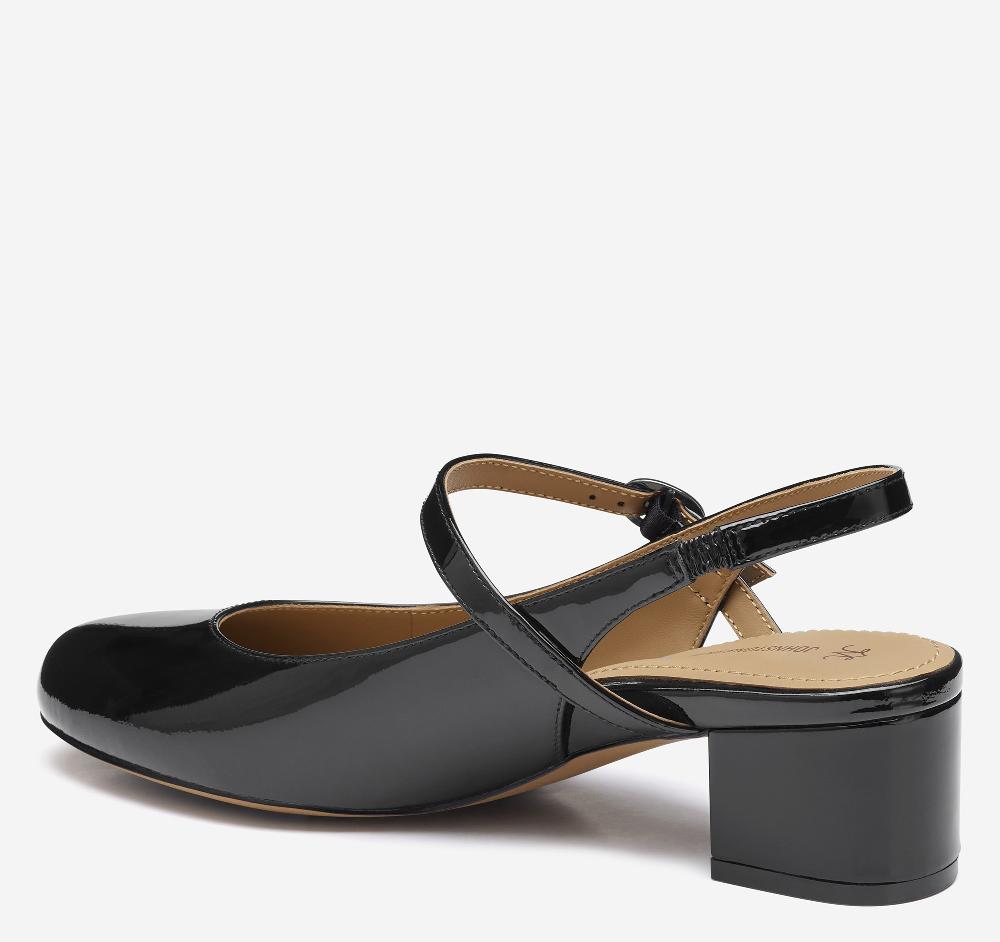 Johnston & Murphy Sienna Mary Jane Slingback Black Patent Leather