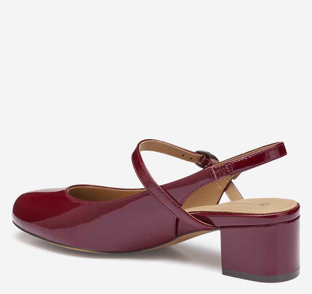 Johnston & Murphy Sienna Mary Jane Slingback Red Patent Leather