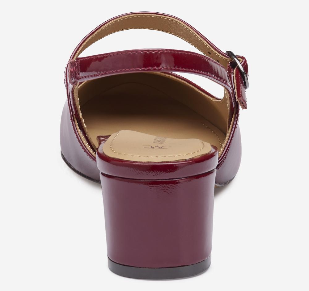 Johnston & Murphy Sienna Mary Jane Slingback Red Patent Leather
