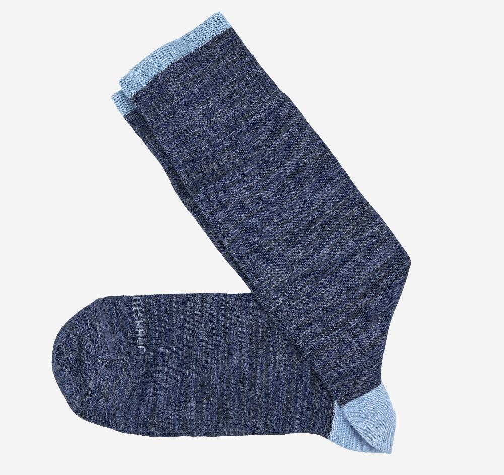johnston & murphy Space Dyed Socks Navy Solid Space-Dyed