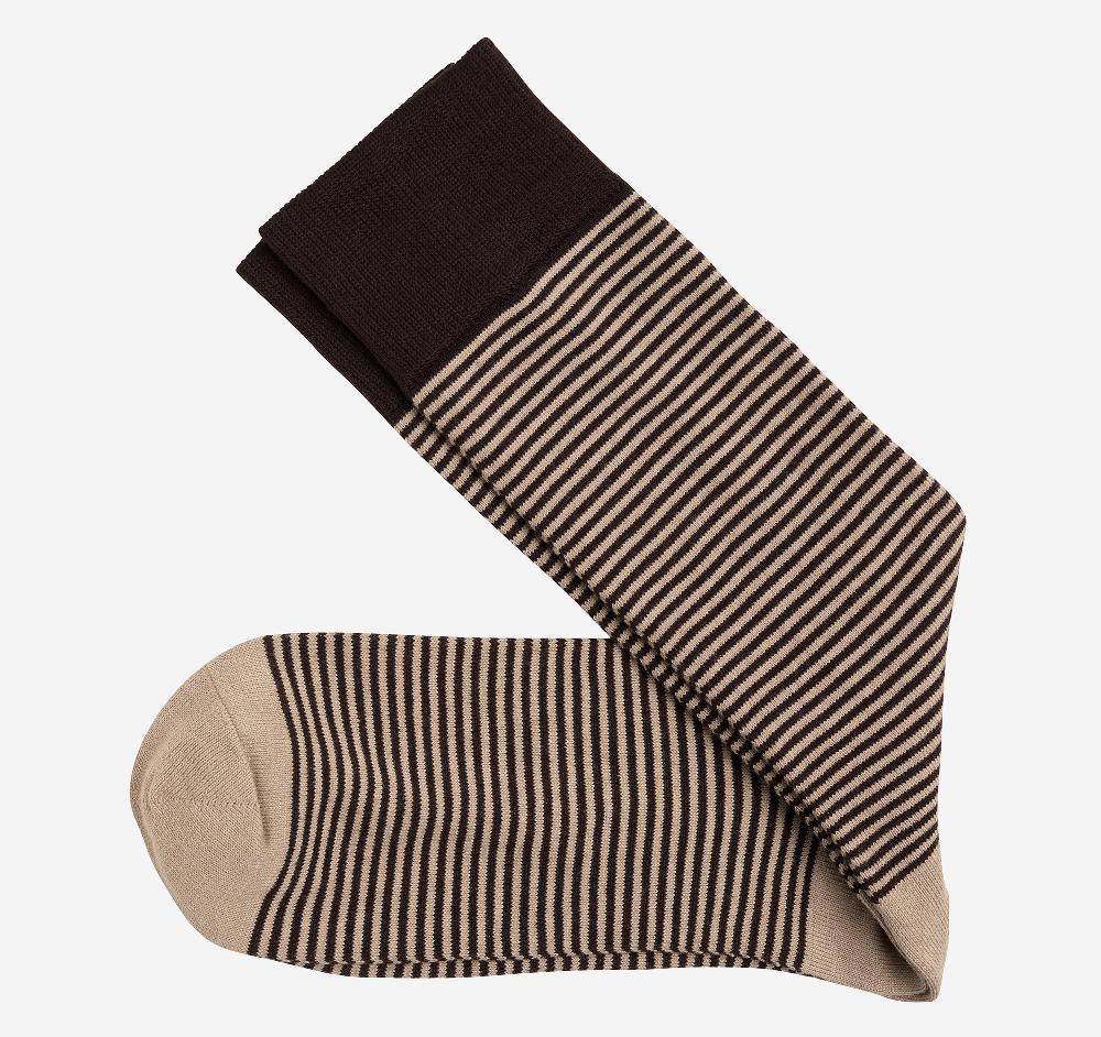johnston & murphy Striped Dress Socks Brown Heathered Micro Stripe