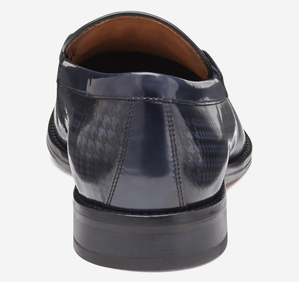 Johnston & Murphy Sullivan Bit Loafer Black Brush-Off Houndstooth Calfskin