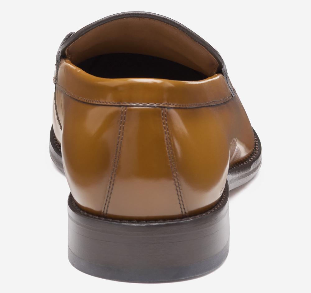 Johnston & Murphy Sullivan Bit Loafer Tan Italian Patent Calfskin