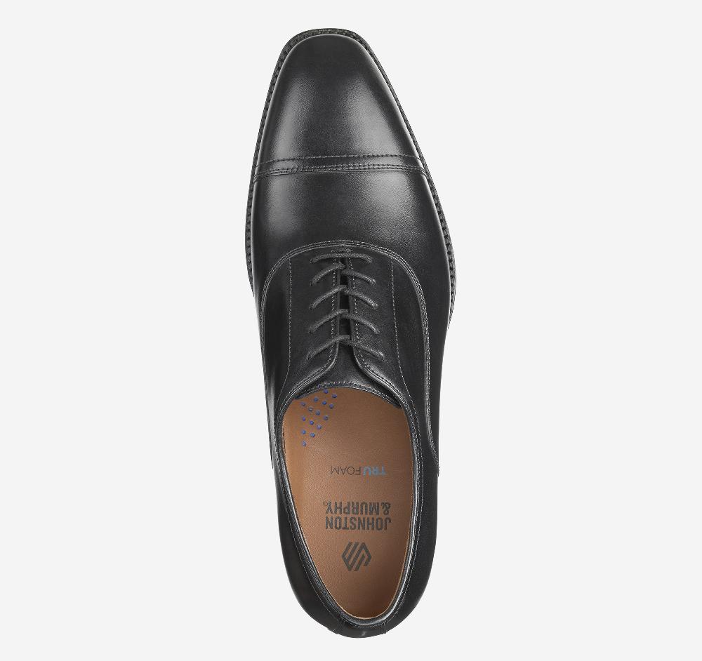 Johnston & Murphy Sullivan Cap Toe Black Italian Calfskin