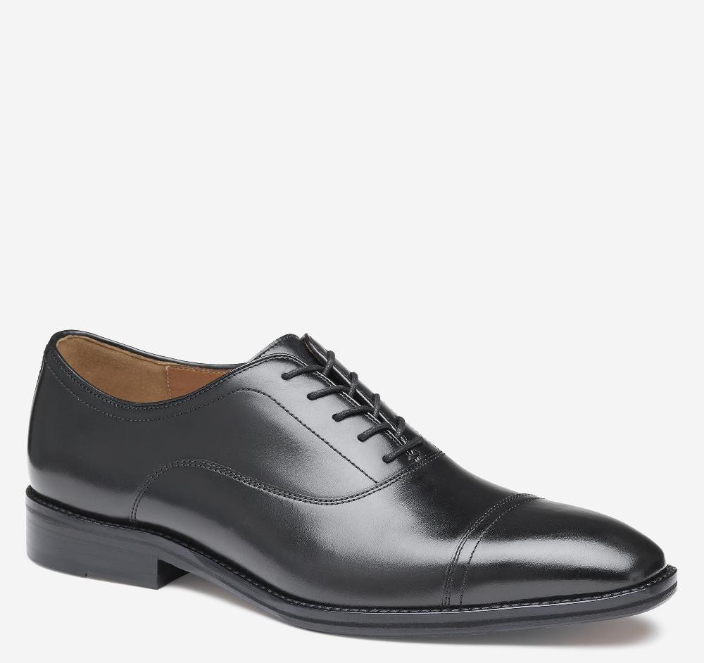 johnston & murphy Sullivan Cap Toe Black Italian Calfskin