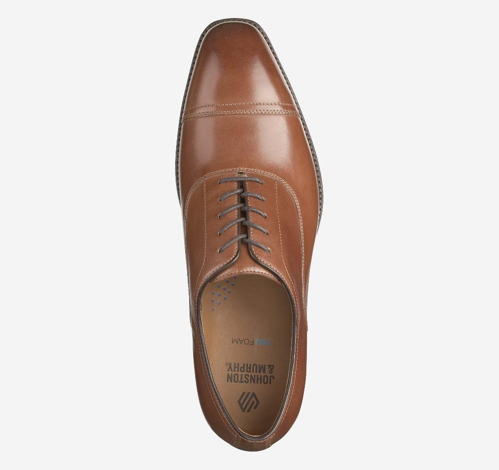 Johnston & Murphy Sullivan Cap Toe Tan Italian Calfskin