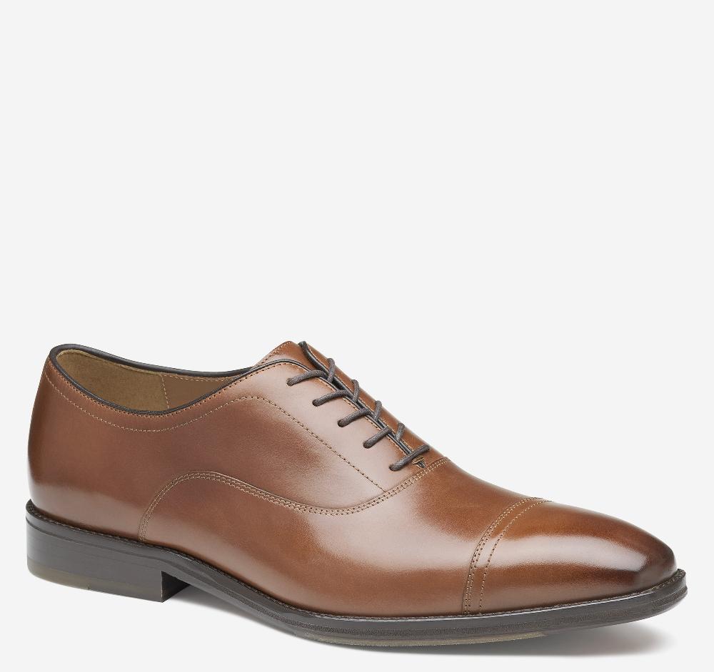 johnston & murphy Sullivan Cap Toe Tan Italian Calfskin