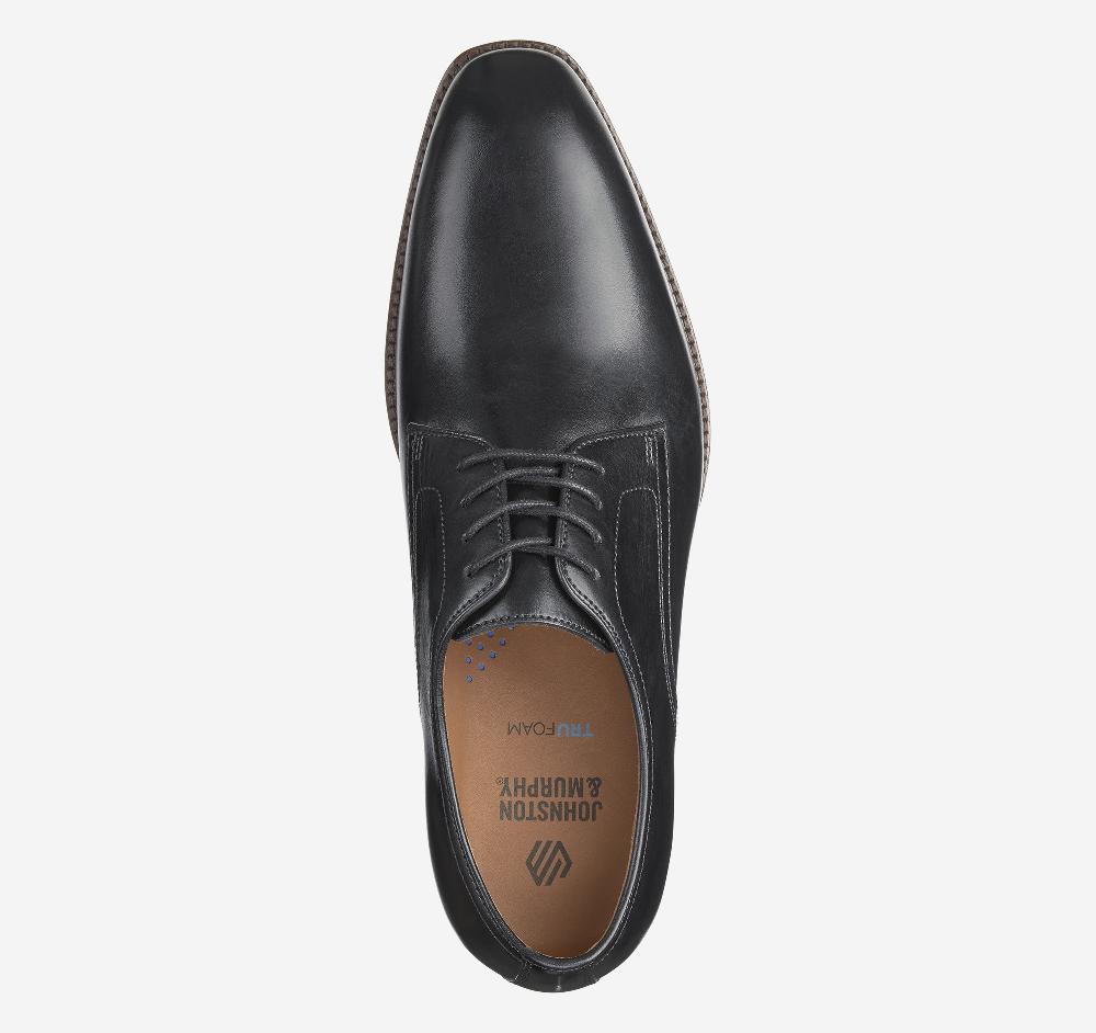 Johnston & Murphy Sullivan Plain Toe Black Italian Calfskin
