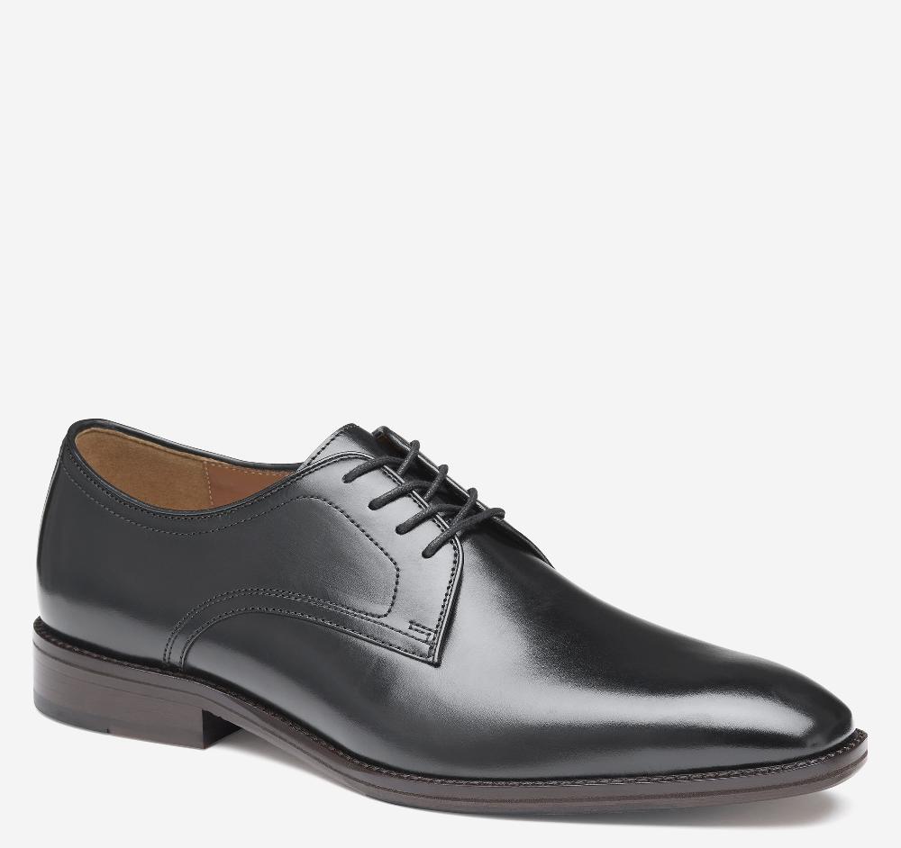 johnston & murphy Sullivan Plain Toe Black Italian Calfskin