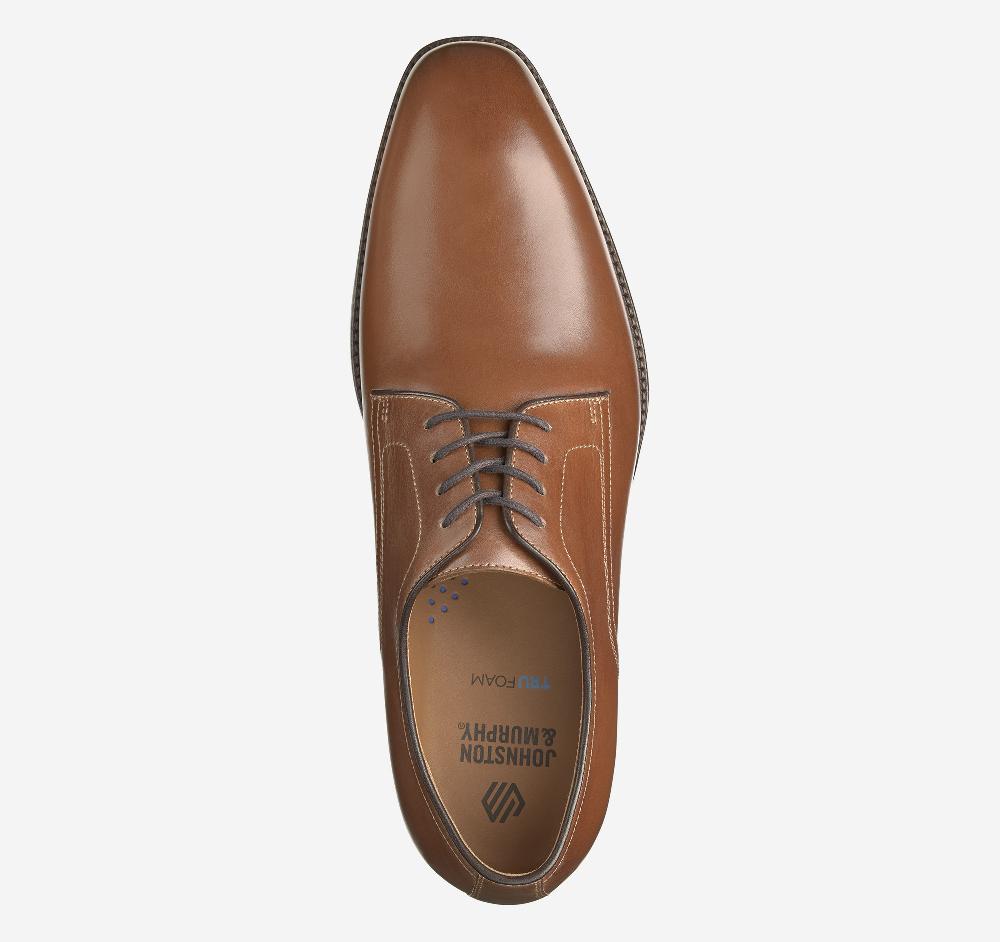 Johnston & Murphy Sullivan Plain Toe Tan Italian Calfskin