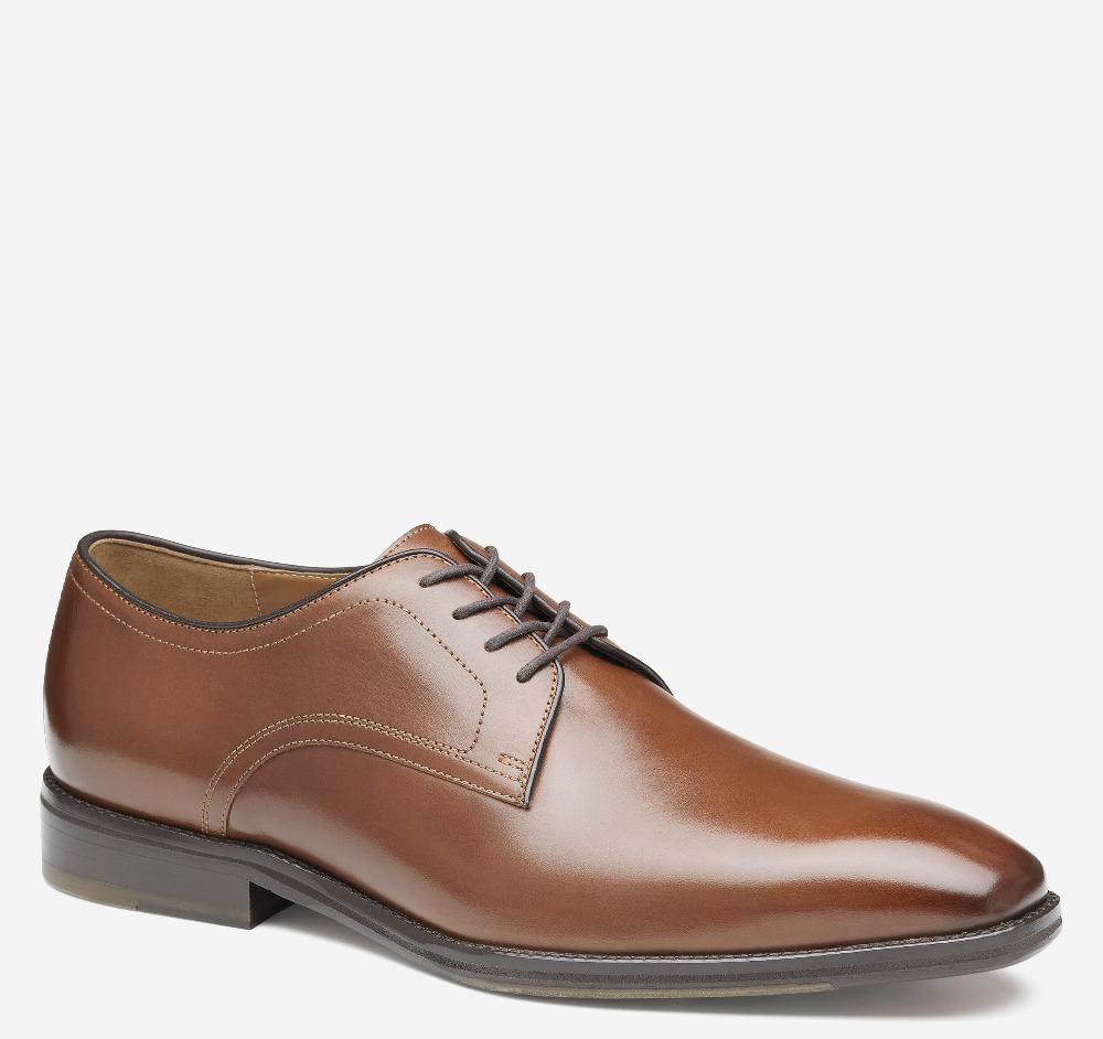 johnston & murphy Sullivan Plain Toe Tan Italian Calfskin