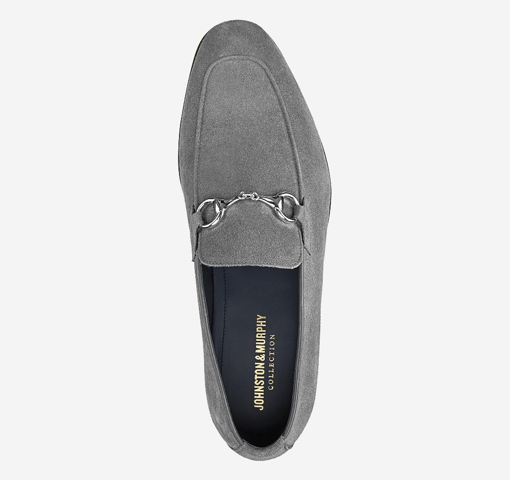 Johnston & Murphy Taylor Bit Loafer Gray Italian Suede
