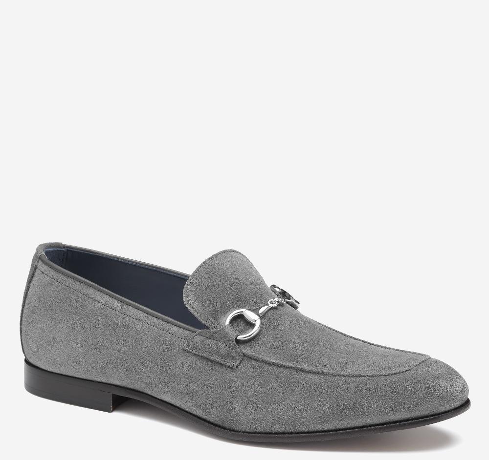 johnston & murphy Taylor Bit Loafer Gray Italian Suede