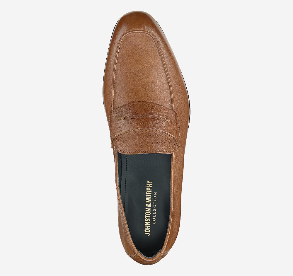 Johnston & Murphy Taylor Penny Loafer Tan Italian Full Grain