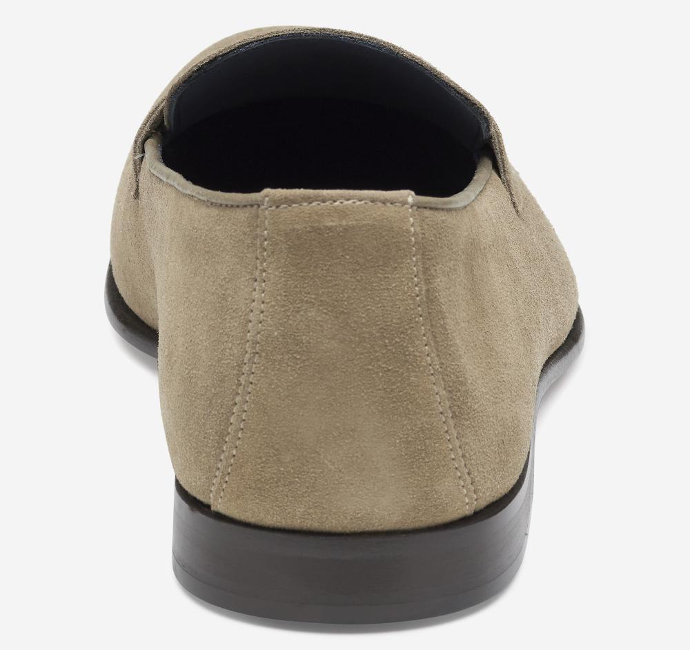 Johnston & Murphy Taylor Penny Loafer Taupe Italian Suede