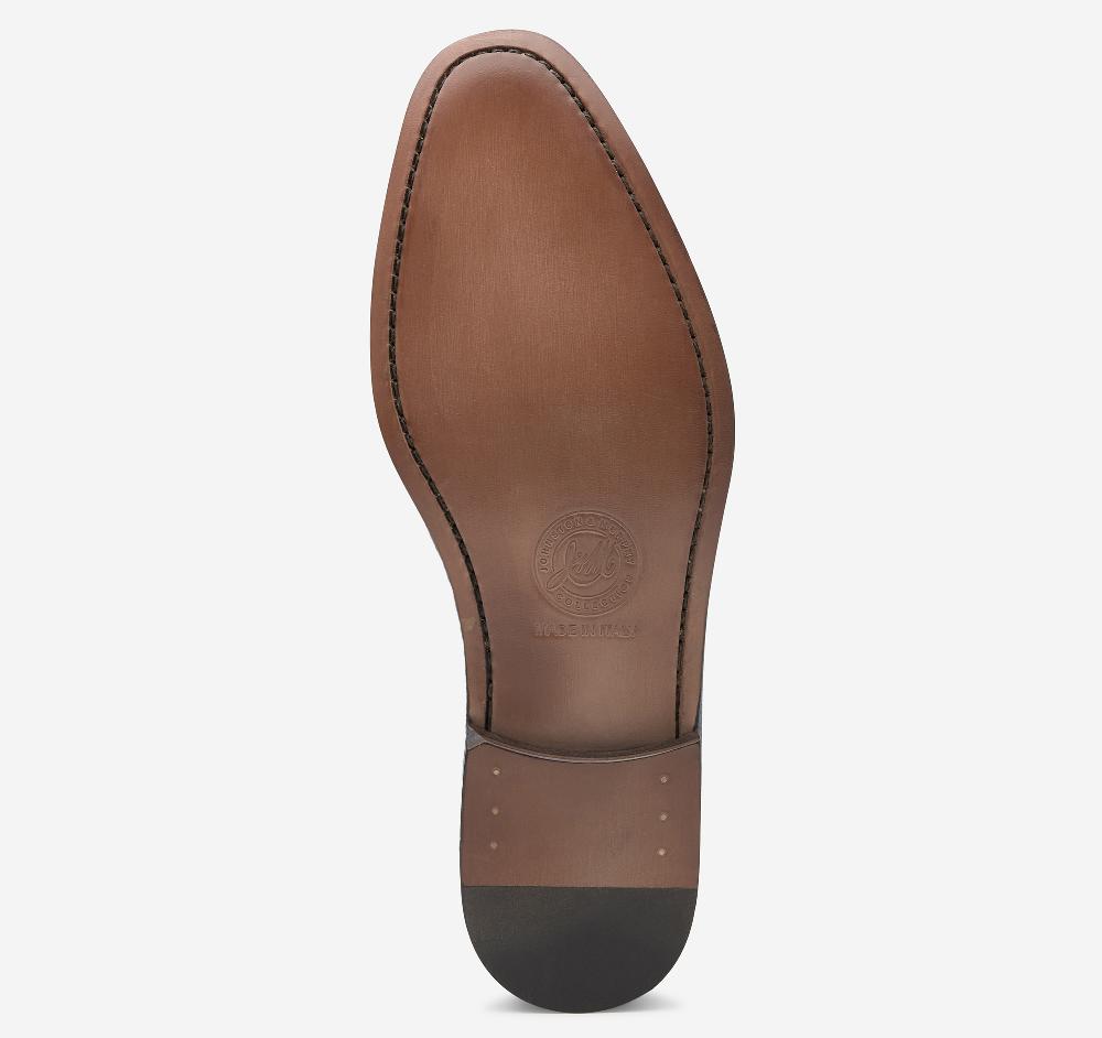 Johnston & Murphy Taylor Penny Loafer Taupe Italian Suede