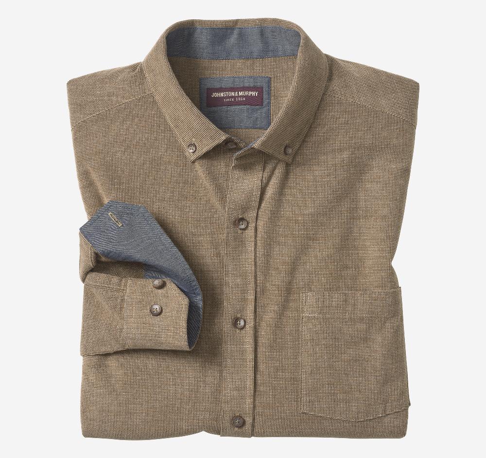 johnston & murphy Textured Corduroy Shirt Brown Textured