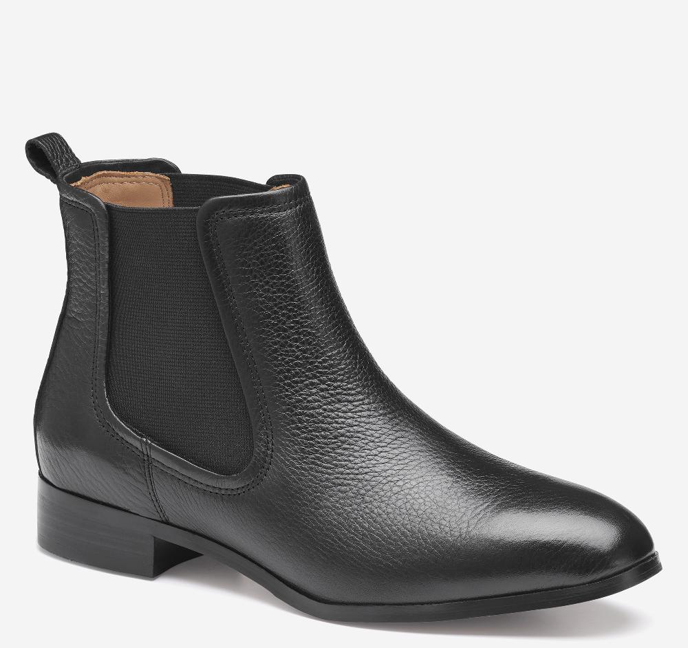 johnston & murphy Tinsley Chelsea Bootie Black Calfskin