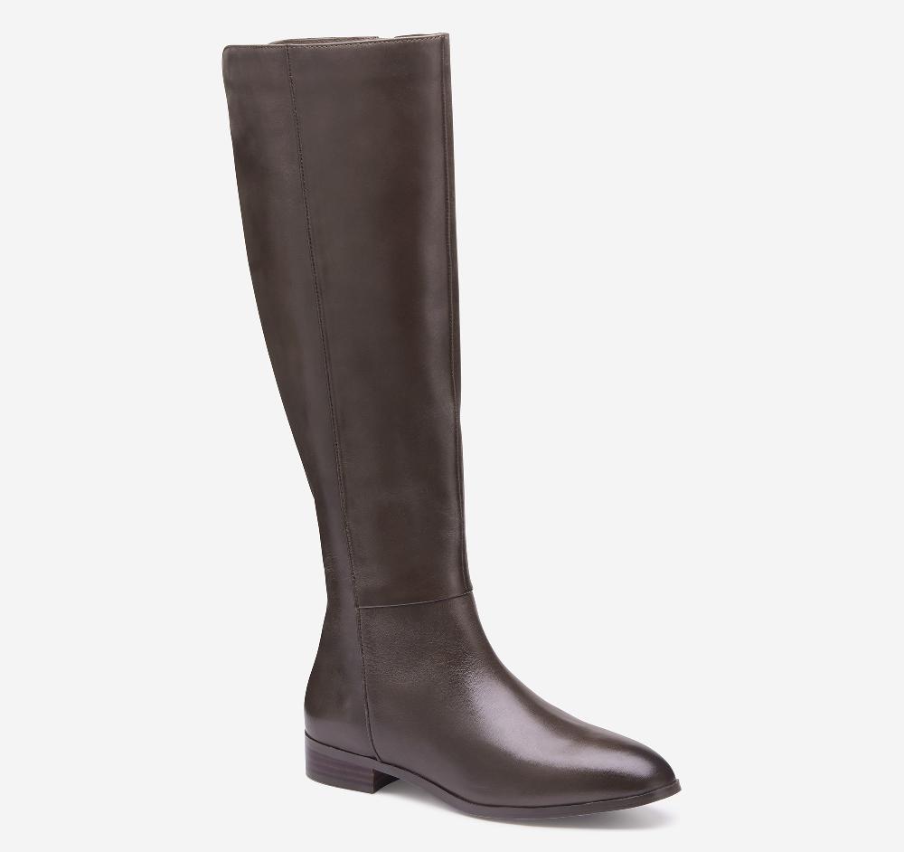 johnston & murphy Tinsley Riding Boot Dark Brown Calfskin