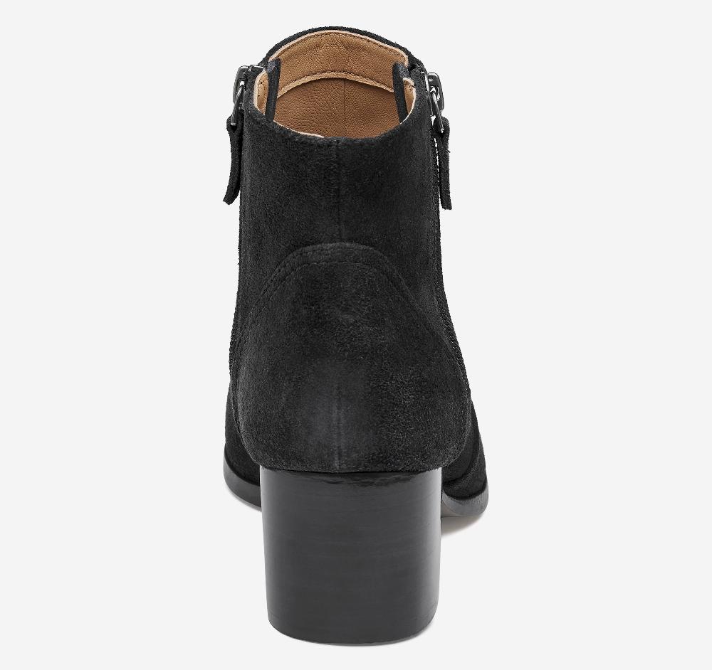 Johnston & Murphy Trista Double-Zip Bootie Black Suede