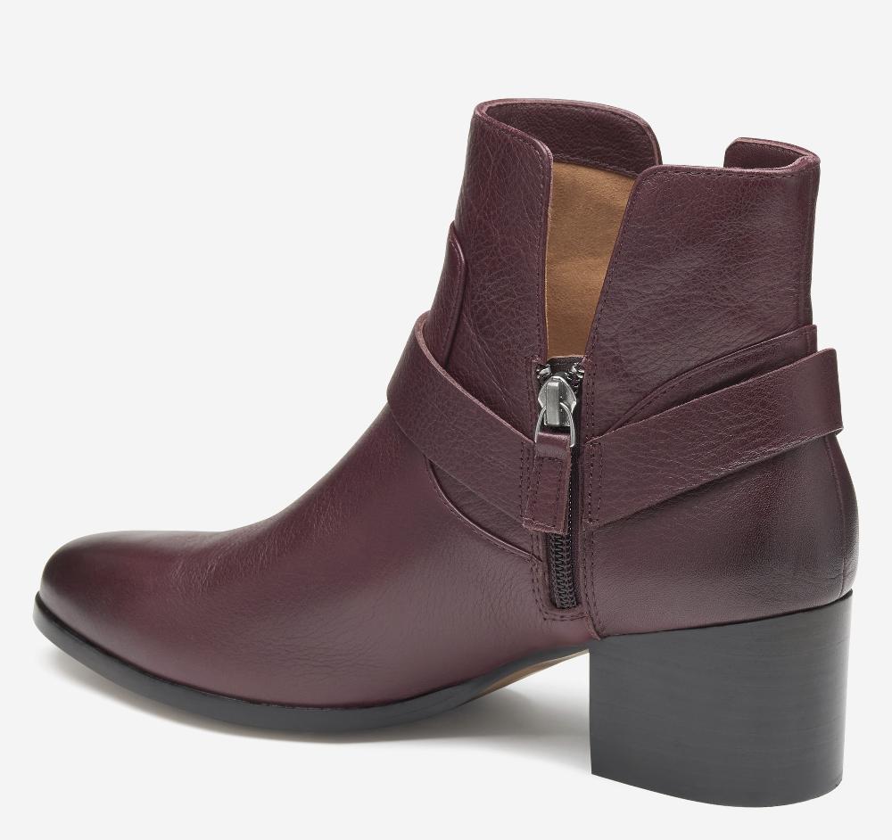 Johnston & Murphy Trista Harness Bootie Bordeaux Calfskin