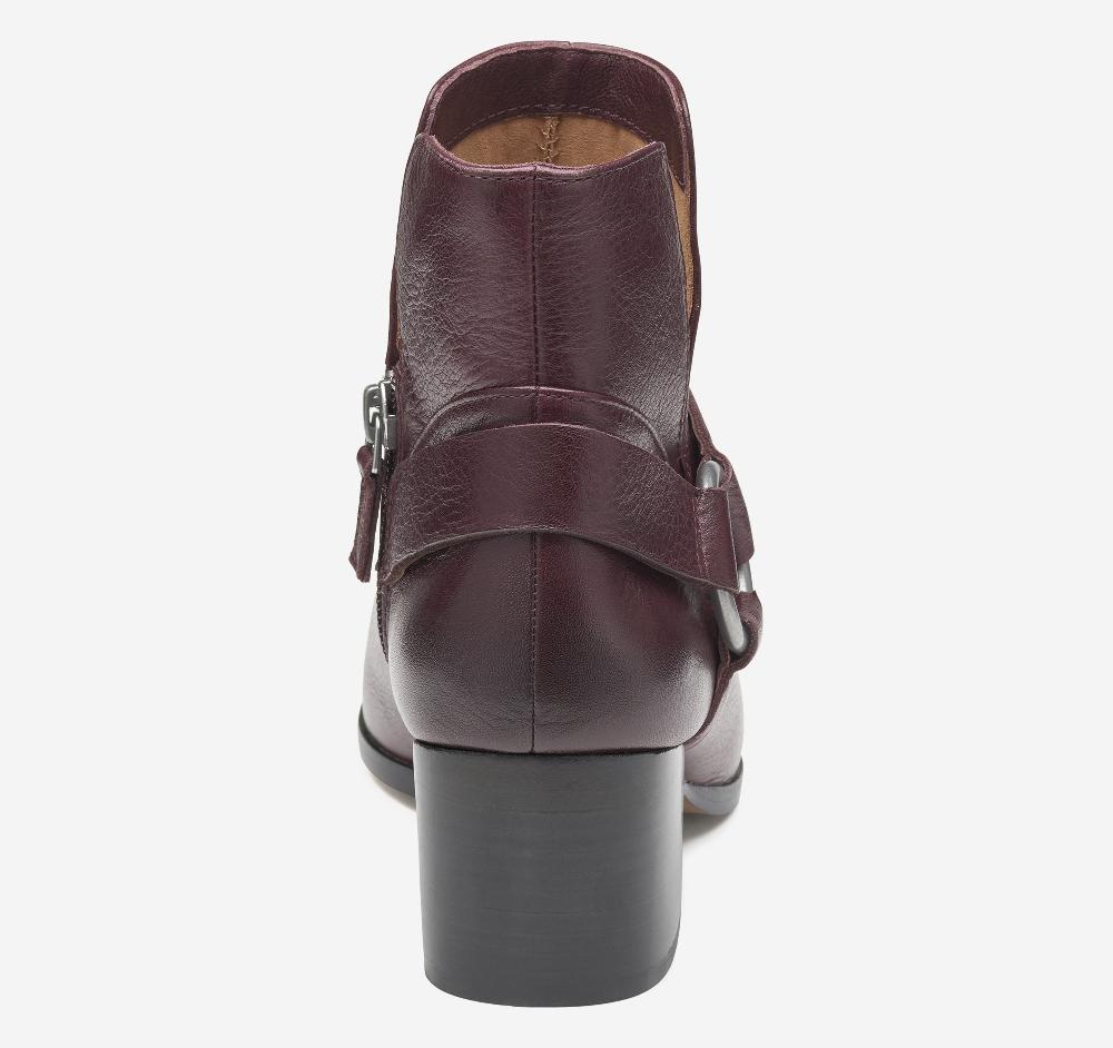 Johnston & Murphy Trista Harness Bootie Bordeaux Calfskin