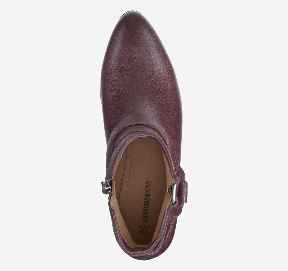 Johnston & Murphy Trista Harness Bootie Bordeaux Calfskin