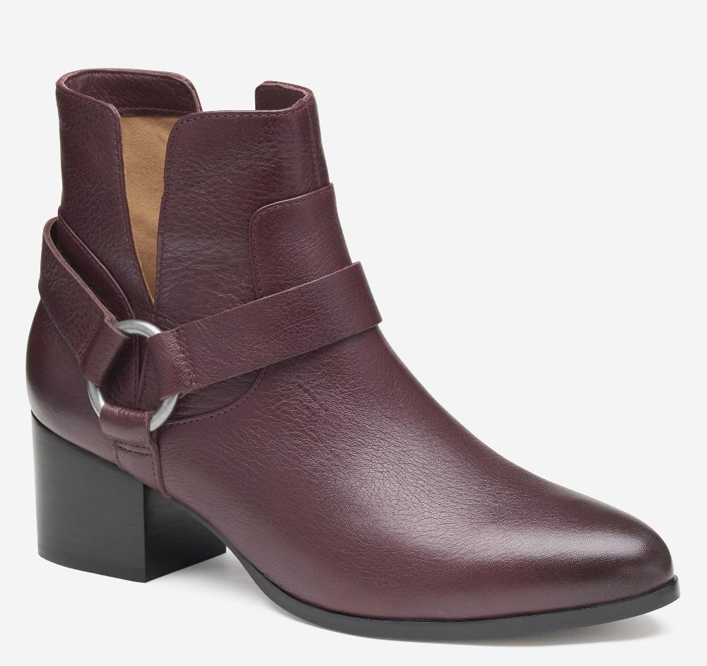johnston & murphy Trista Harness Bootie Bordeaux Calfskin