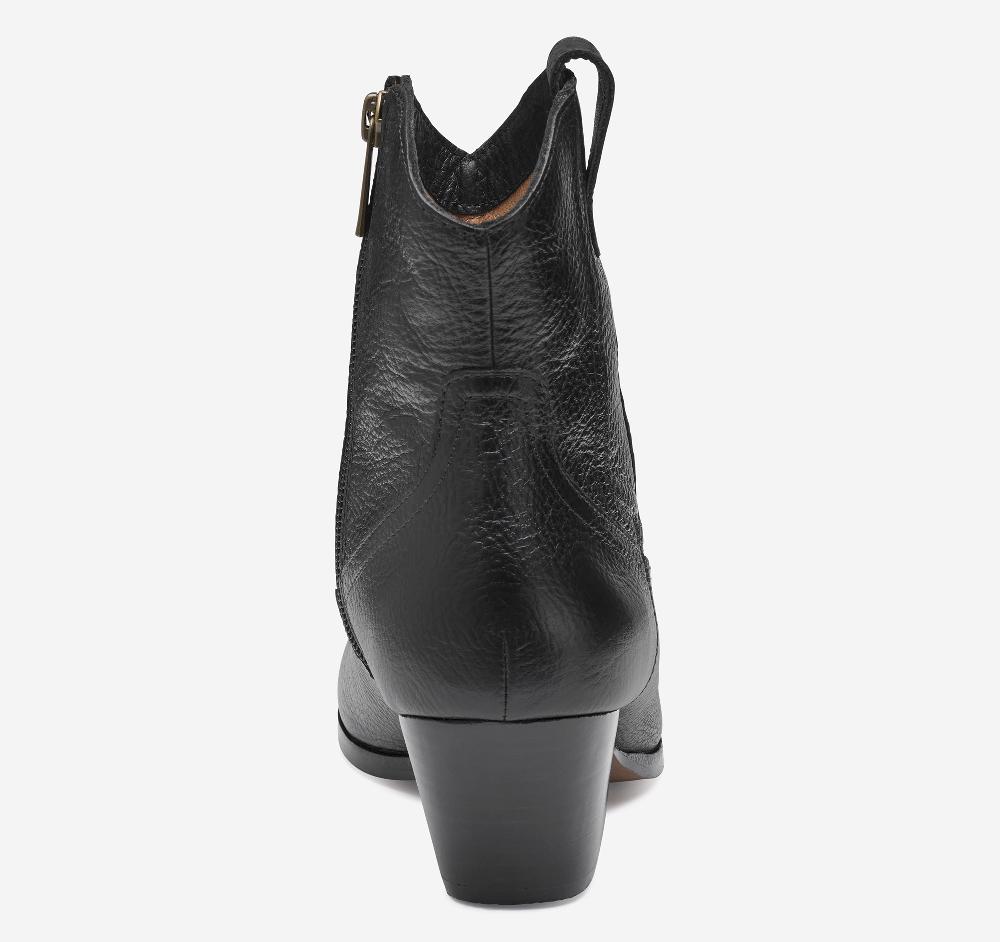 Johnston & Murphy Tristen Western Bootie Black Waterproof Full Grain