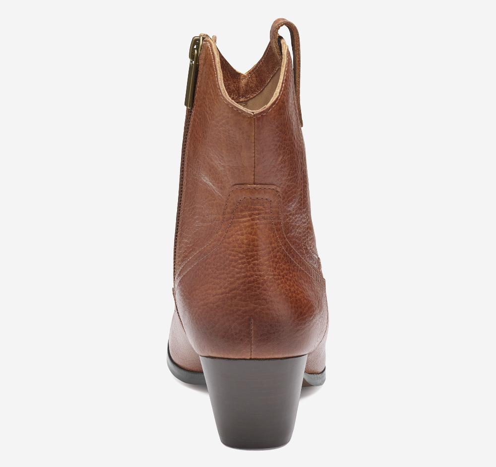 Johnston & Murphy Tristen Western Bootie Cognac Waterproof Full Grain