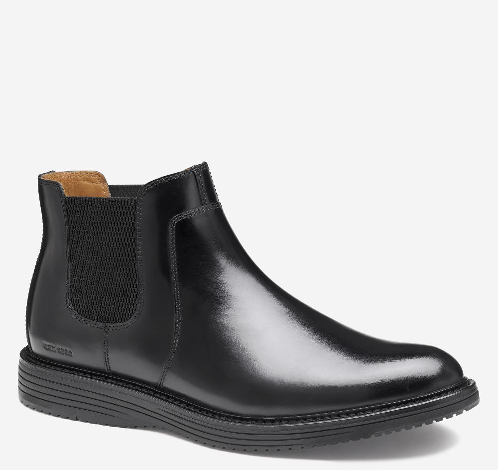 johnston & murphy Upton Chelsea Boot Black Full Grain Leather