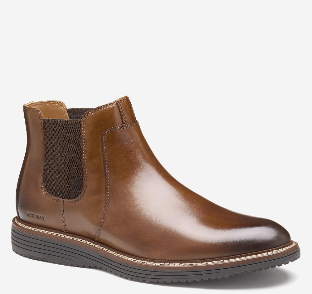 johnston & murphy Upton Chelsea Boot Tan Full Grain Leather johnston & murphy Upton Chelsea Boot Tan Full Grain Leather