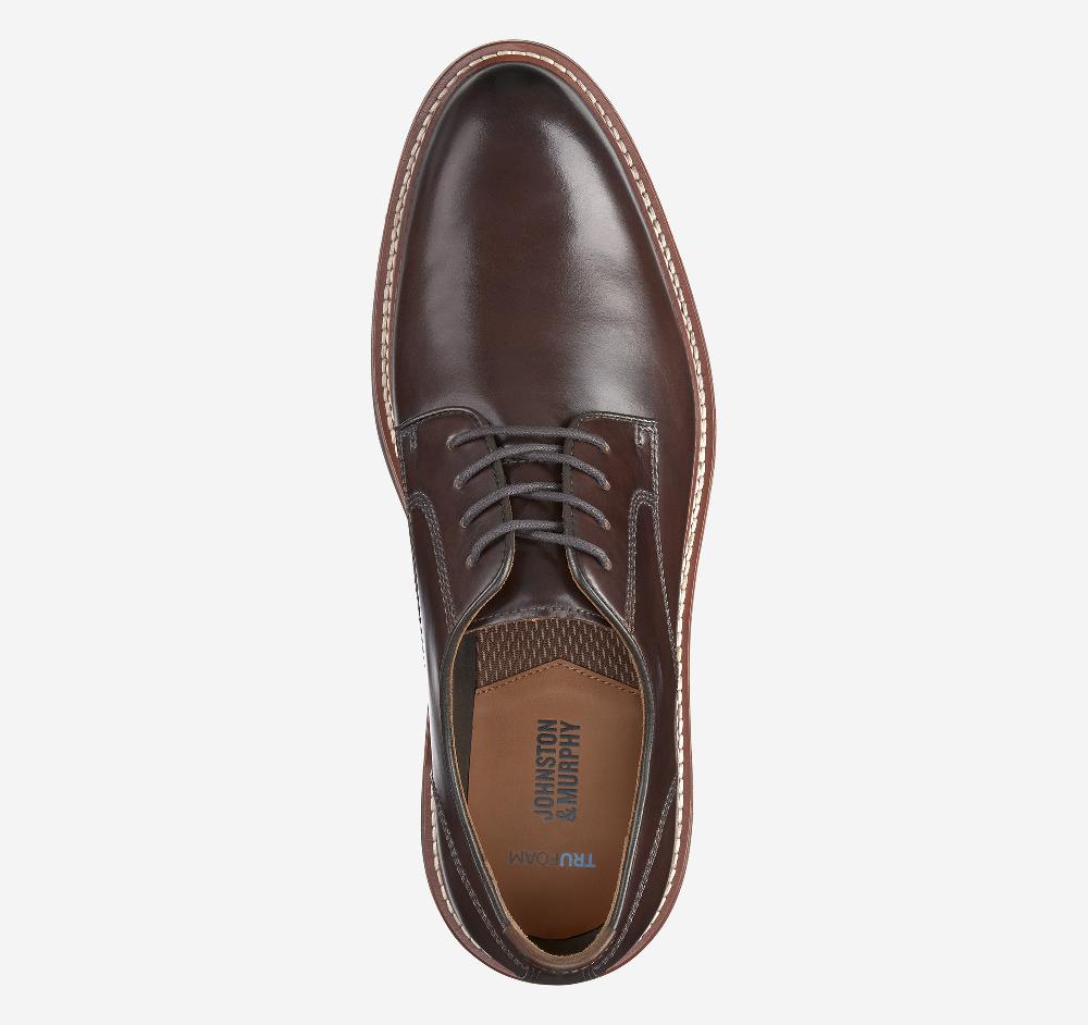Johnston & Murphy Upton Dress Plain Toe Mahogany Full Grain