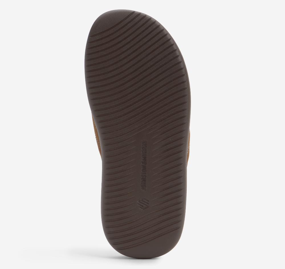 Johnston & Murphy Upton Flip-Flop Brown Oiled Full Grain