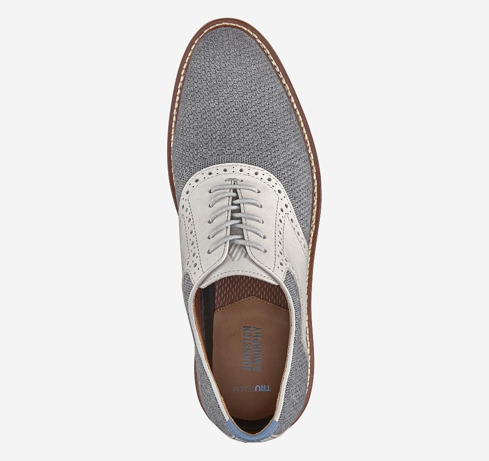 Johnston & Murphy Upton Knit Saddle Gray Knit/Full Grain