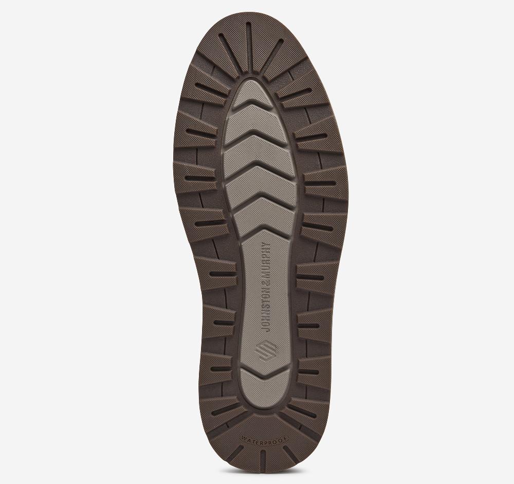 Johnston & Murphy Upton Lug Plain Toe Boot Light Tan Oiled Waterproof Full Grain