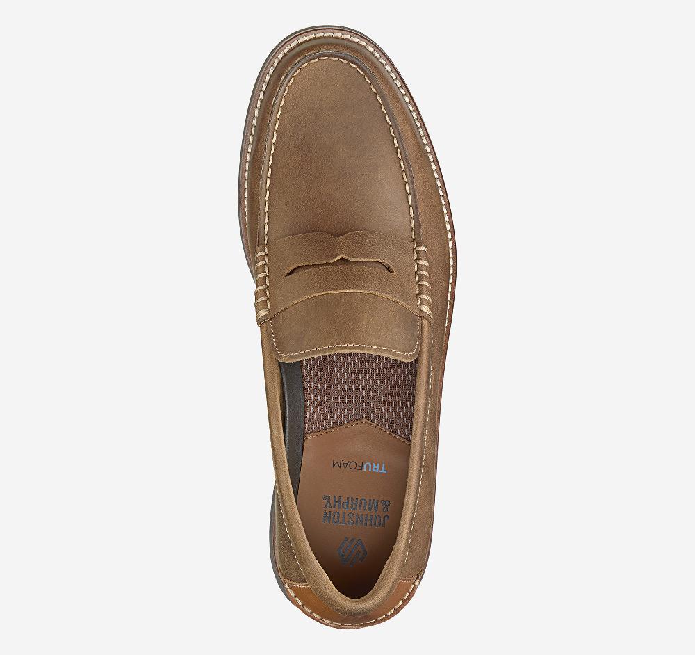 Johnston & Murphy Upton Penny Loafer Brown Oiled Full Grain