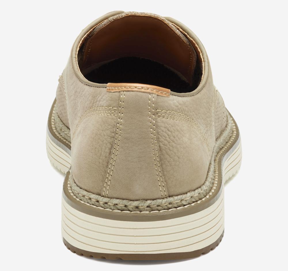 Johnston & Murphy Upton Perfed Plain Toe Taupe Nubuck