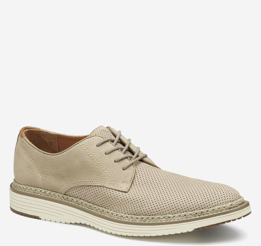 johnston & murphy Upton Perfed Plain Toe Taupe Nubuck