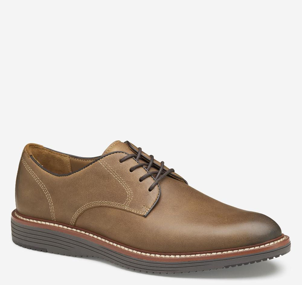 johnston & murphy Upton Plain Toe Tan Oiled Full Grain