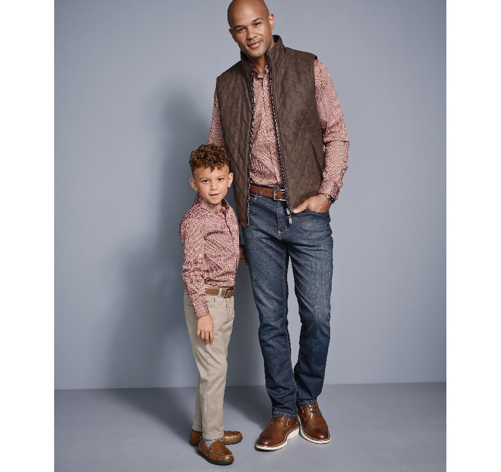 Johnston & Murphy Upton Reversible Vest Dark Brown/Navy Plaid