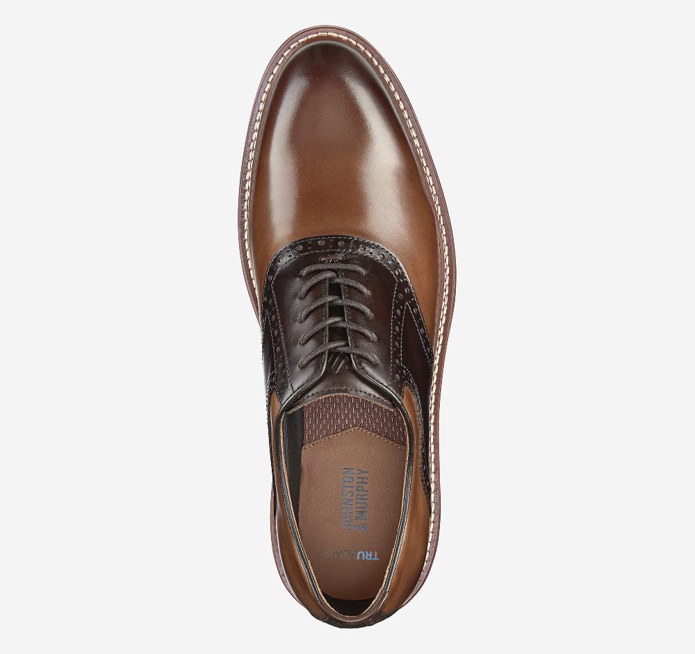 Johnston & Murphy Upton Saddle Tan/Mahogany Full Grain