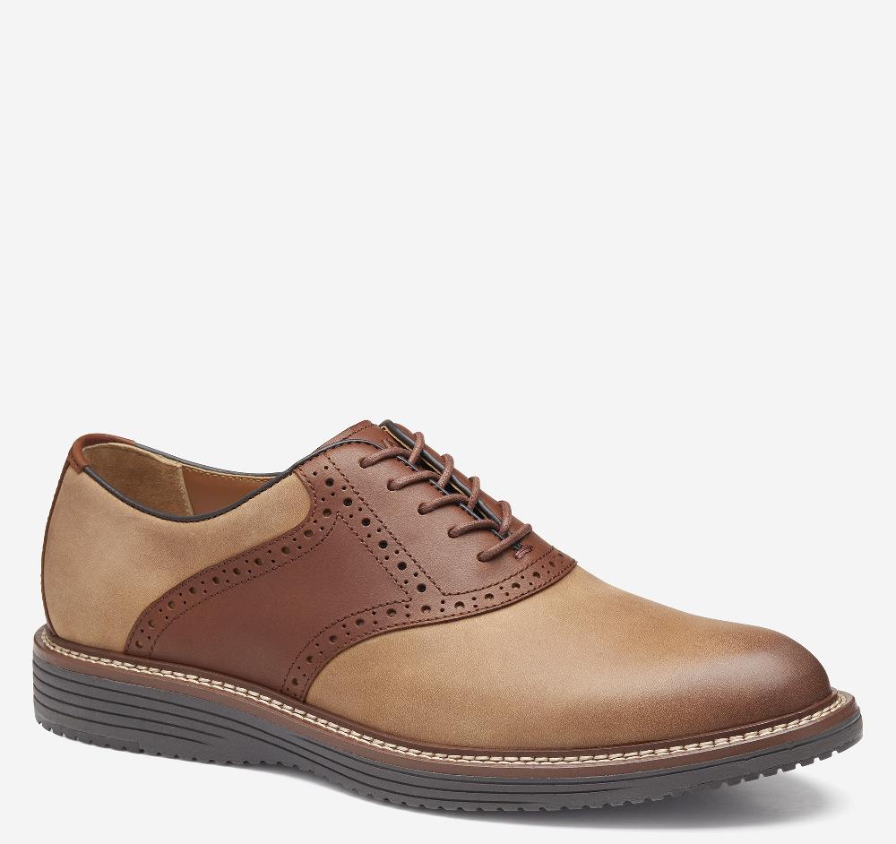 johnston & murphy Upton Saddle Tan Oiled/Tan Full Grain Leather