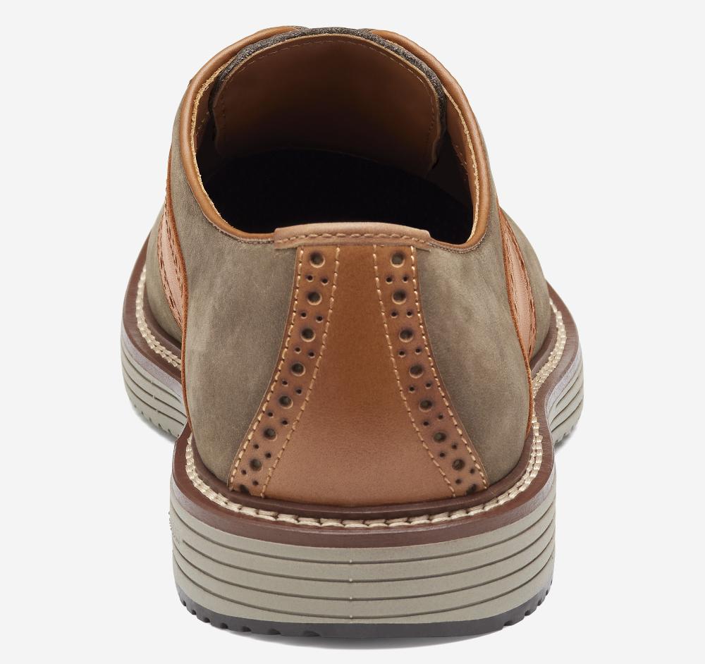 Johnston & Murphy Upton Saddle Taupe Nubuck/Tan Full Grain Leather