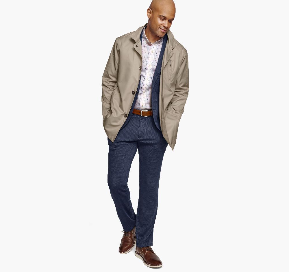 Johnston & Murphy Upton Water-Resistant Raincoat Khaki