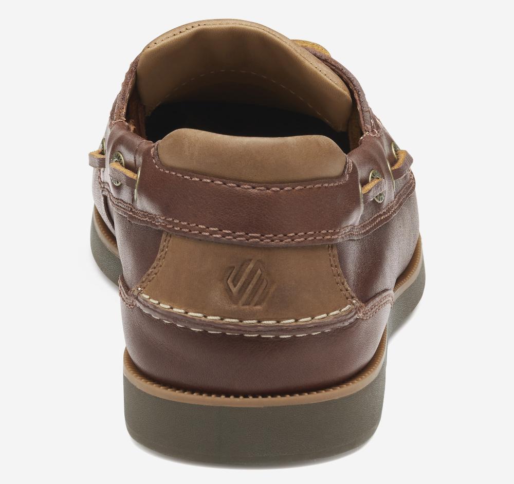 Johnston & Murphy Ventura 2-Eye Boat Shoe Mahogany Full Grain