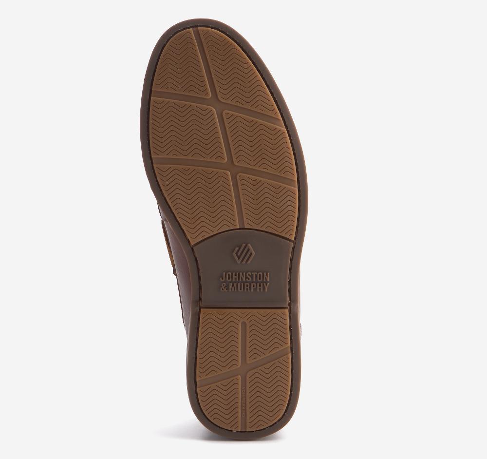 Johnston & Murphy Ventura 2-Eye Boat Shoe Mahogany Full Grain